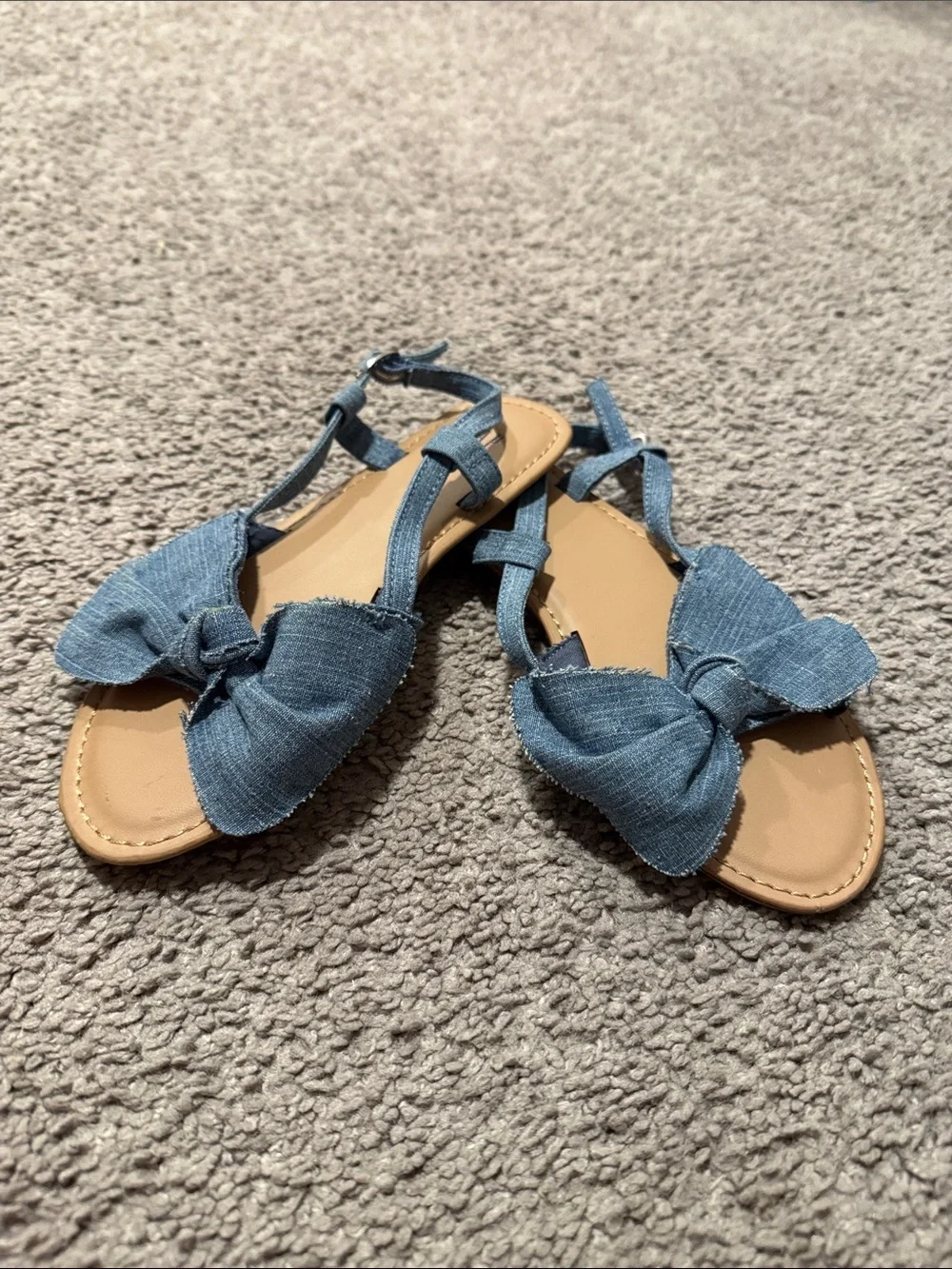 GAP Denim Bow Slingback Sandals in Blue